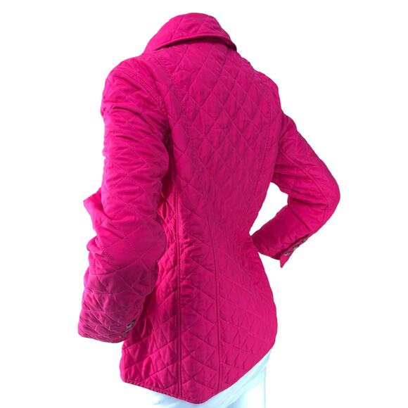 Chicos Womens Size 0 US 4/6 Jacket Quilted Button Up Collared Long Sleeve Pink - Picture 6 of 16